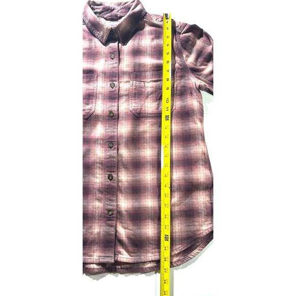 Carhartt Womens Plaid Button-Up Shirt M Long Sleeve Stretch Cotton/Spandex Pink - Picture 9 of 11